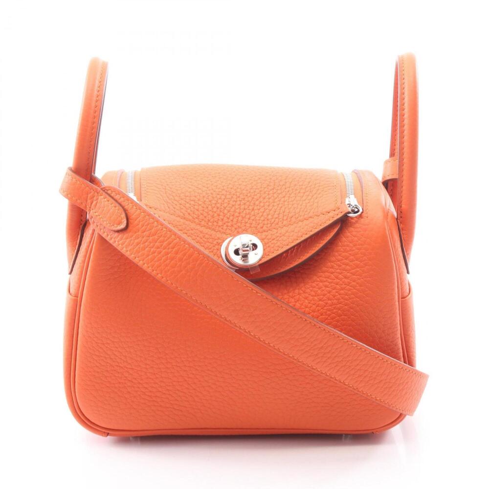 Hermes Lindy Mini Tangerine Shoulder Bag/Handbag, Leather, Taurillon Clemence...